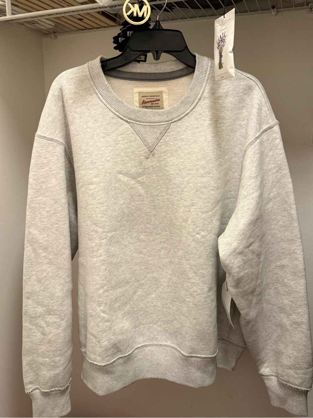 Abercrombie & Fitch Light Gray Crewneck Sweatshirt